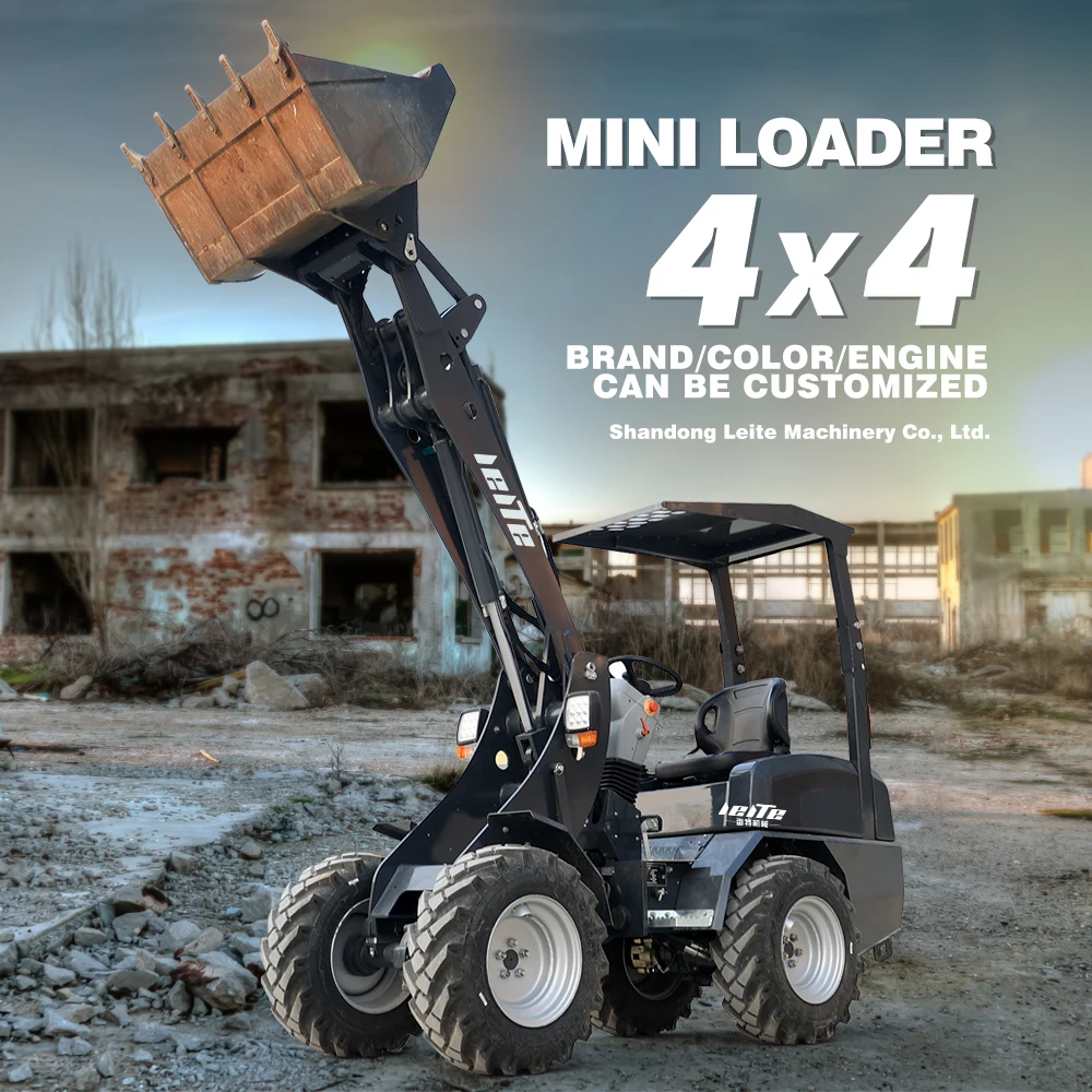 Mini Wheel Loader Front End Mini Telescopic Wheel Loader High End Articulated Mini Wheel Loader 800kg 1 Ton CE EPA Engine