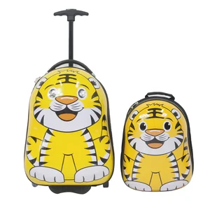 3D Hard Shell Cartoon Animal Universal Wheel Children's Cart Outdoor Waterproof School Bag Children Suitcase