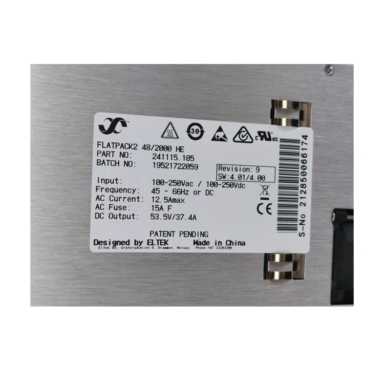 Eltek  Power Supply Rectifier Module Flatpack2 48v 2000he Module Flatpack2 48/2000 He Efficiency Rectifier