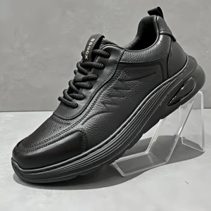 Sports Shoes Texture Leather Wave Stitching air Cushion Thick Sole Retro Casual Style