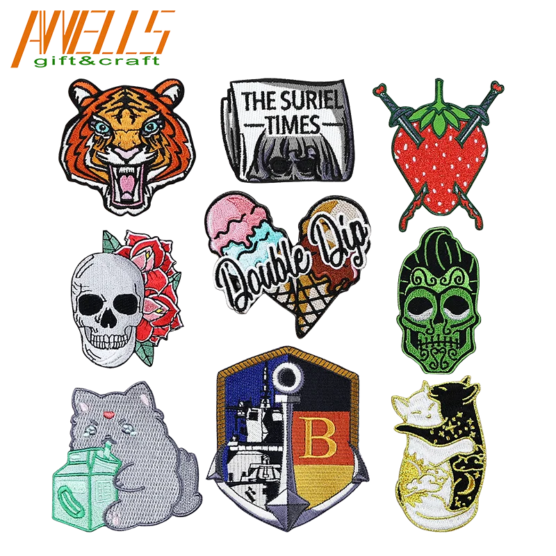 Embroidered Iron on Sew on Decorative Applique Patch Clothing Adhesive Stickers Sewing for Clothing Jeans Jackets