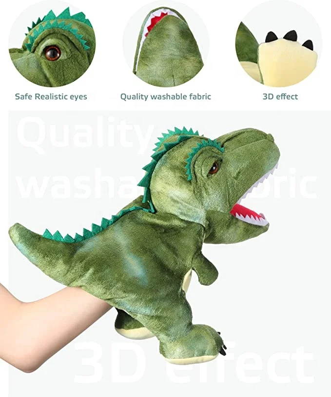 Оптовая продажа, динозавр, ручная марионетка, плюшевые игрушки, ручная марионетка для представлений в детском саду, трицератопс, тираннозавр, спинозавр