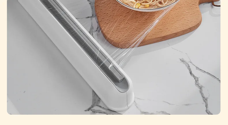 Plastic Wrap Dispenser Kitchen Cling Food Wrap Cutter Dispenser Preservative Film Cutter Home Storage Holder Kitchen Accessories