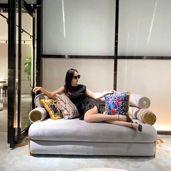 Italian High-end Luxury Designer Fashion Leather Living Room Furniture Set Modern Leather Sofa Set Living Room Furniture