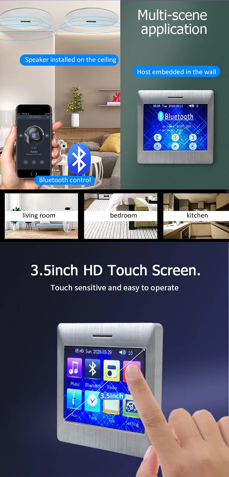 Power Wall Amplifier Fm Radio Ceiling Mount Sound Speaker Audio Set