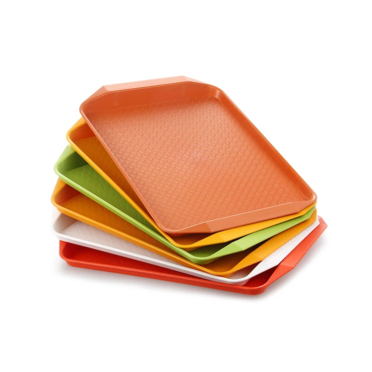 43X30cm Non Slip Full Colors Rectangle Fast Food Serving Trays