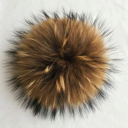 Оптовая продажа с фабрики Меховые помпоны для шапки 15 см пушистые Помпоны из натурального меха енота большие
