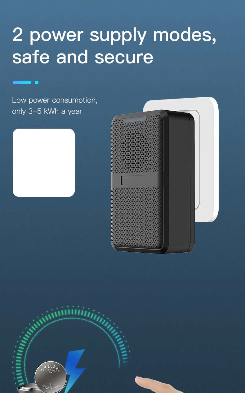 Kerui multifunctional smart ring door bell wifi home alarm wireless doorbell and button