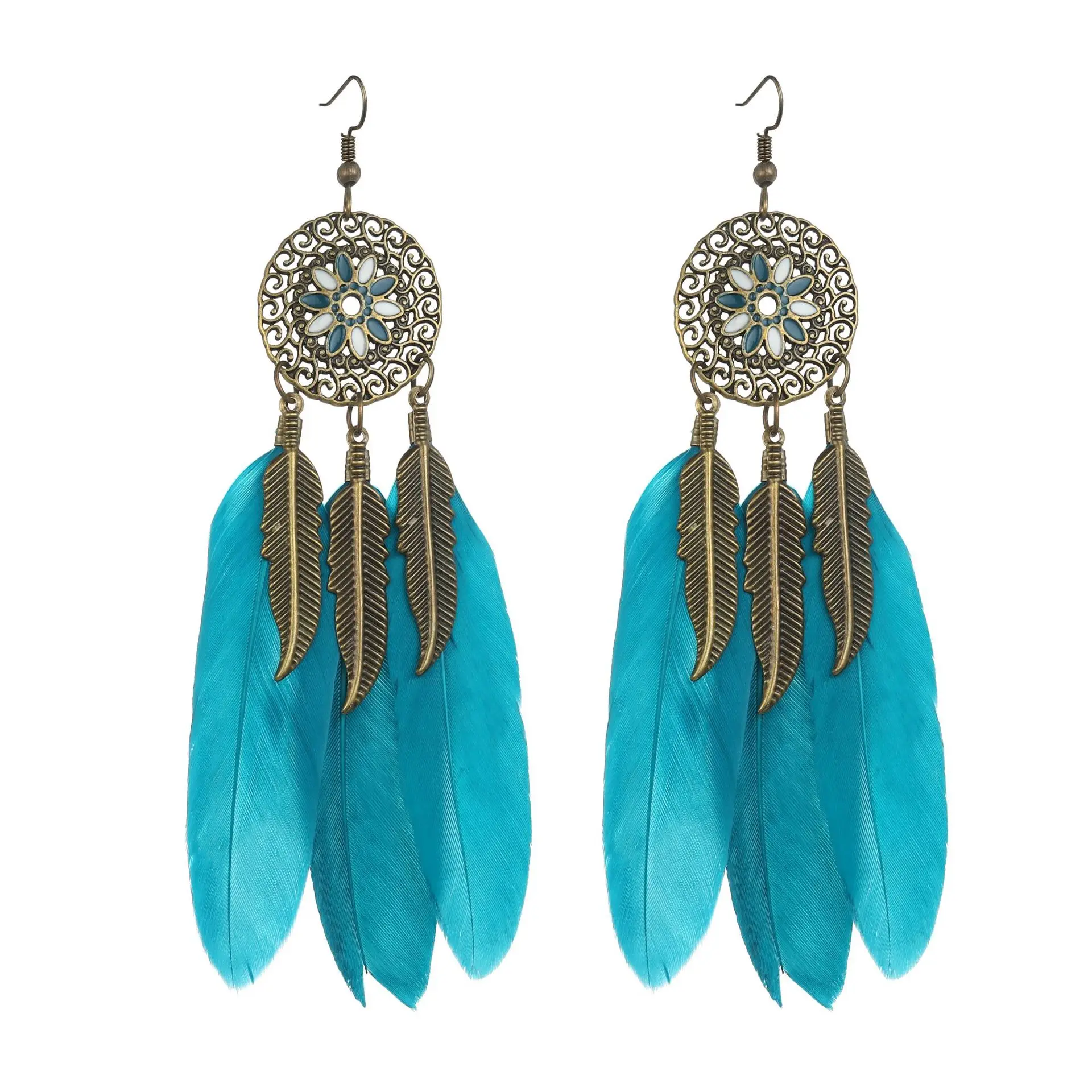 Womens Earrings Of Dream Catcher With Feathers Stock Photo - Download Image  Now - Dreamcatcher, Earring, Adult - iStock
