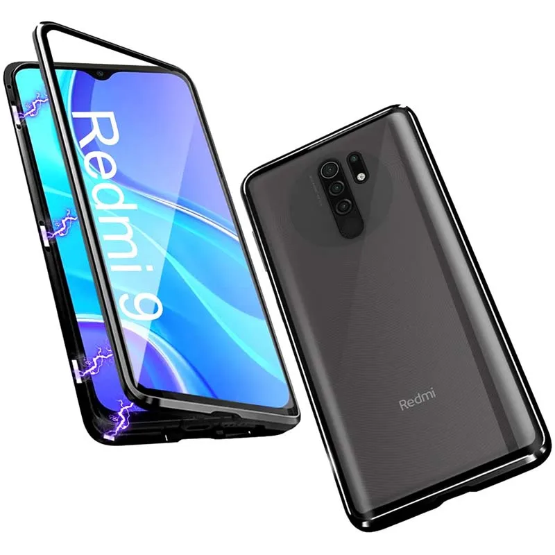 Metal Magnetic Adsorption Double Side Tempered Glass Flip Cover