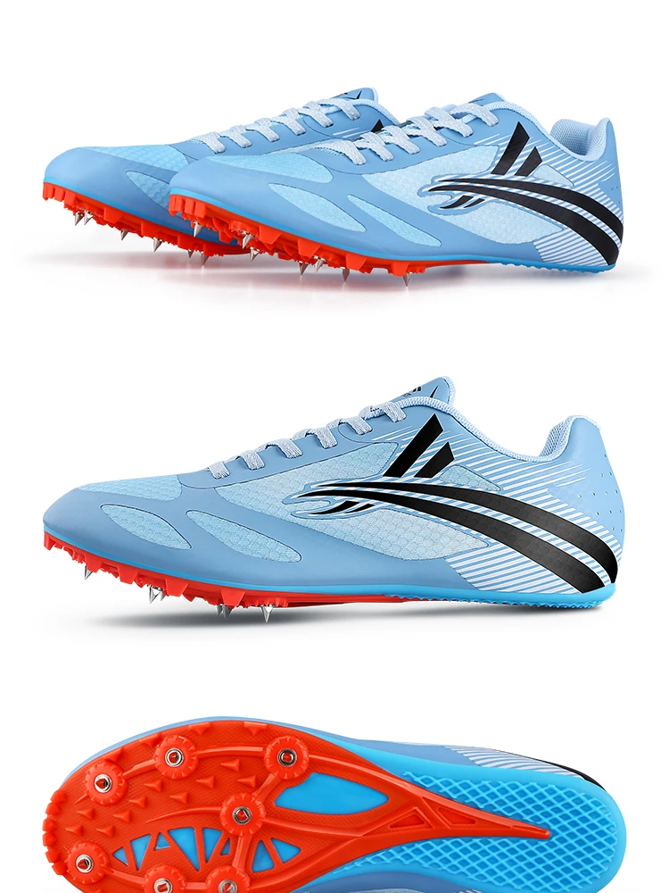PENXZT Men's Track & Field Shoes With 8 Spikes - Sprint Racing Jumping Training Cleats For Grass, Track