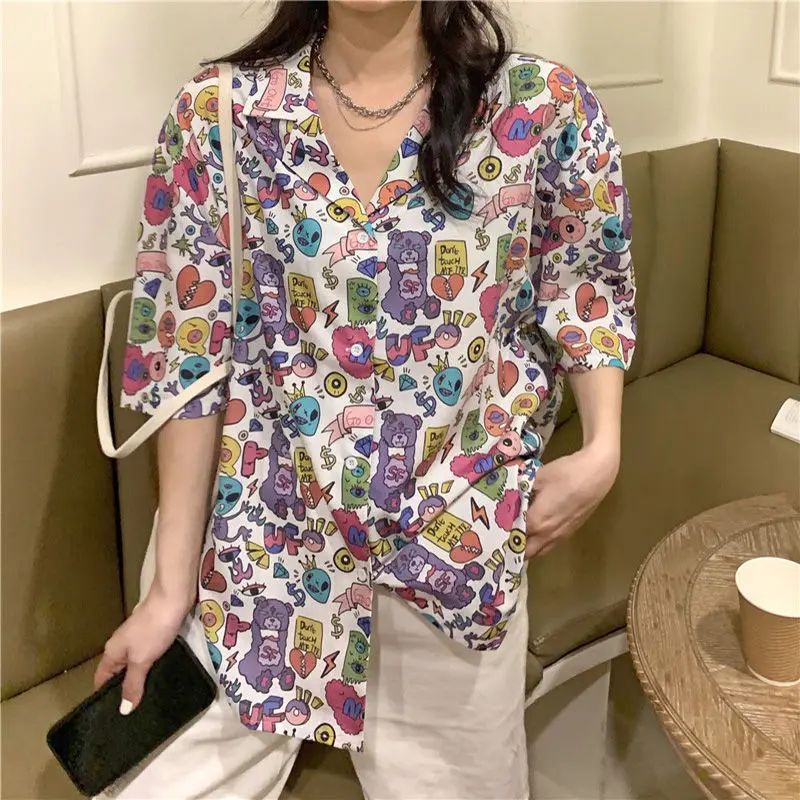 Camisas De Manga Corta Para Chicas Adolescentes,Blusa De Verano Estilo  Harajuku Hip Hop Vintage,Ropa De Anime De Gran Tamaño Con Botones - Buy  Camisas De Las Mujeres,Camisas De Mujer Para Mujeres,Top Camisas