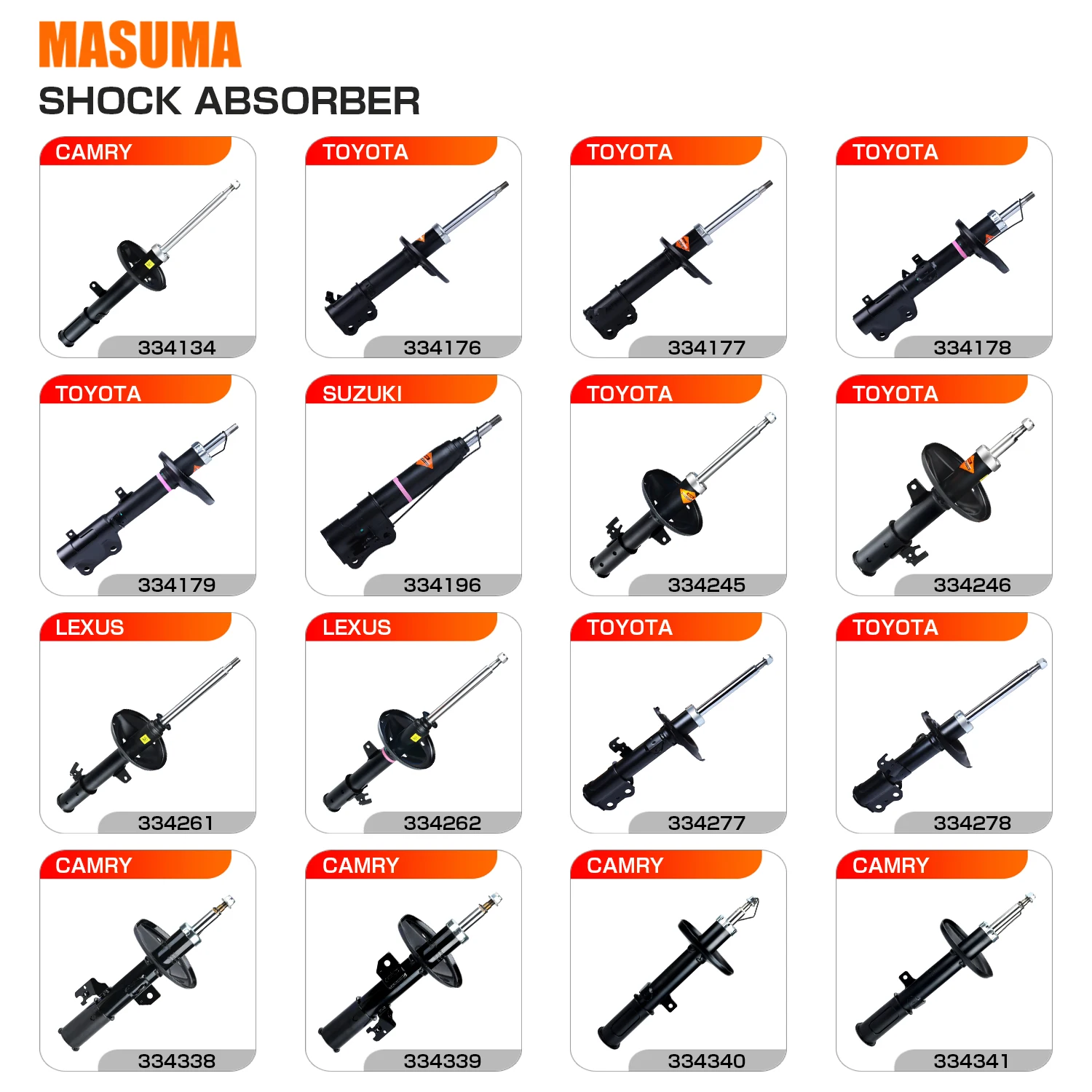 MASUMA Front Shock Absorbers for Mazda - Reliable Suspension