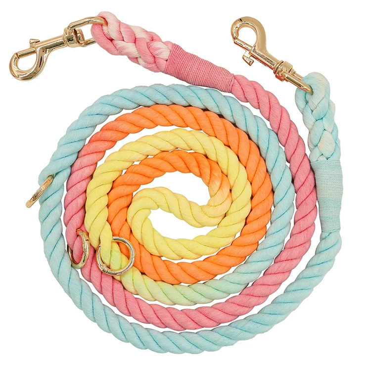 Luxury Long Over The Shoulder Lead Ombre Braided Cotton Rope Handsfree