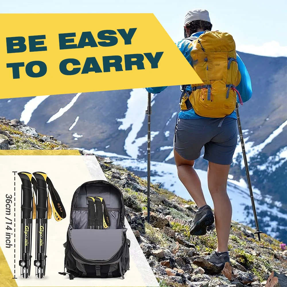 Custom Aluminum 7075 Adjustable Foldable Nordic Walking Sticks