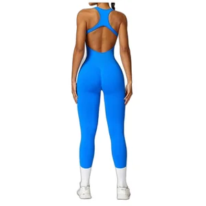 Seamless Workout Jumpsuit for Women Yoga Fitness Gym Activewear One Piece Bodysuit
