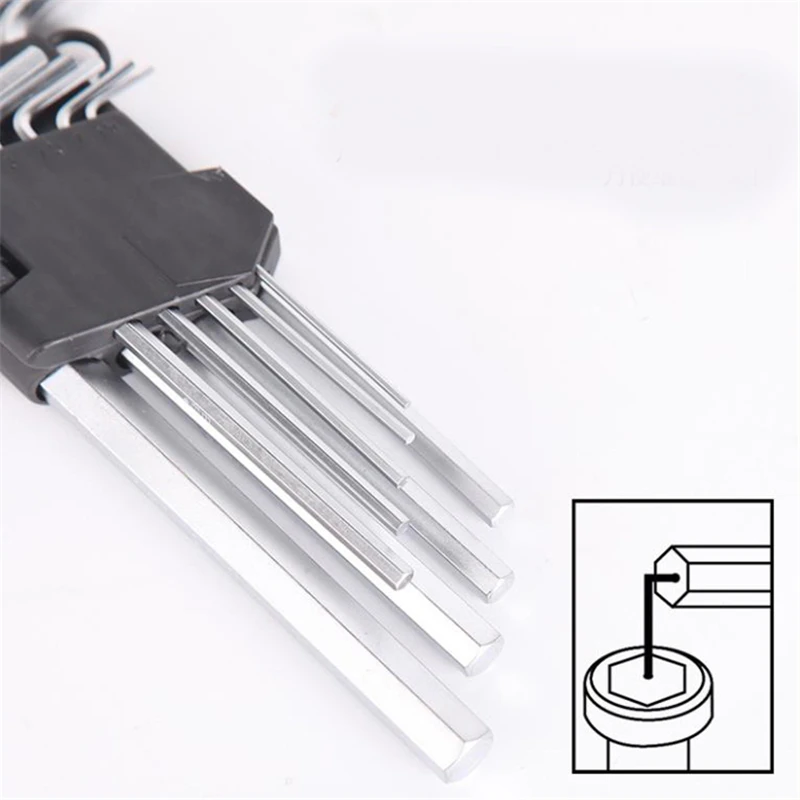 Wholesale 9 Pcs Metric L Type Hex Key Set High Quality Allen Key Hex