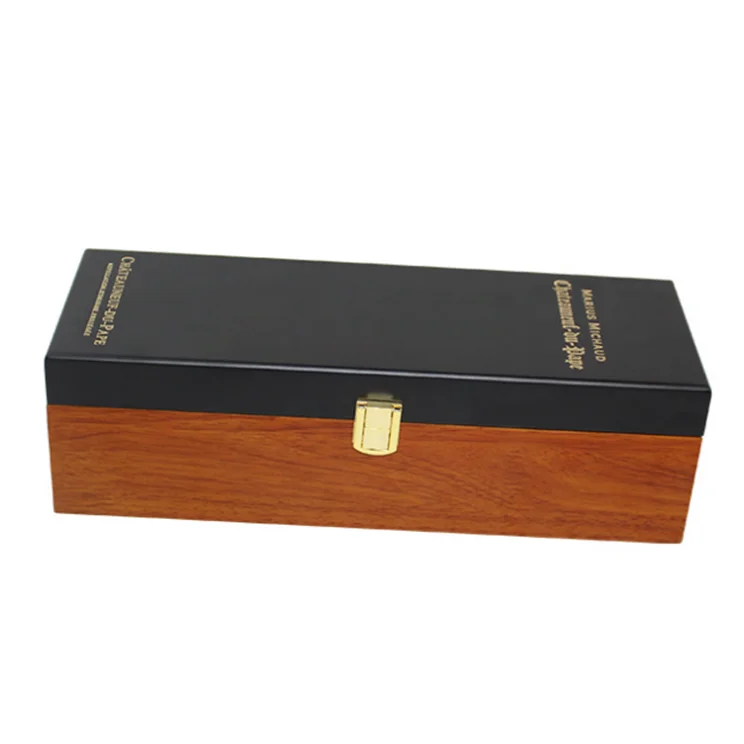 Custom Wine Storage Box Wooden Single Wine Box Wine Gift Packaging Box