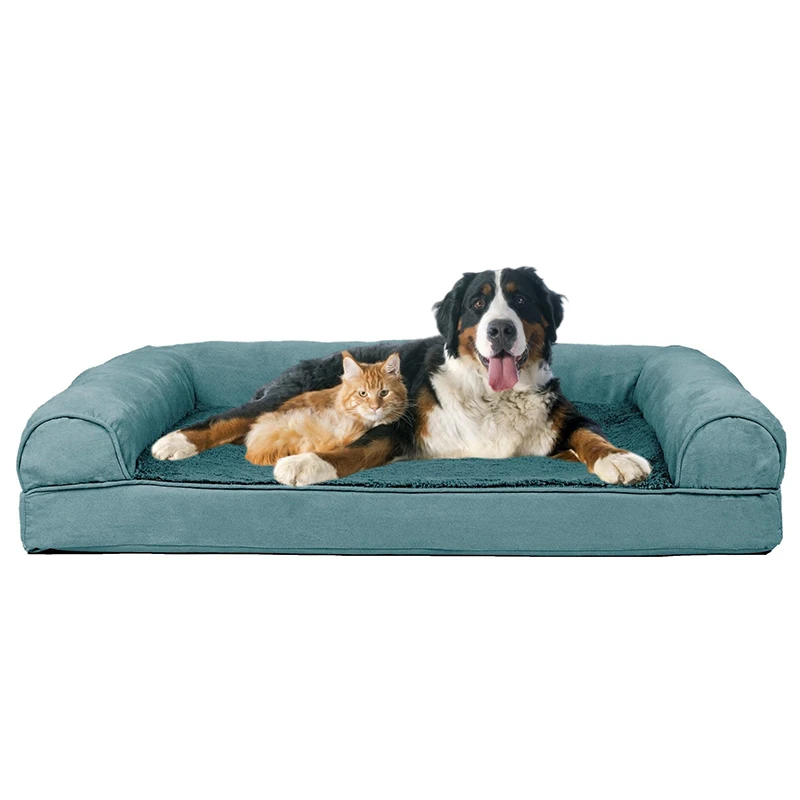 2024 pet supplies plush washable luxury memory foam cat couch extra large dog beds orthopedic pet sofa cama para perro