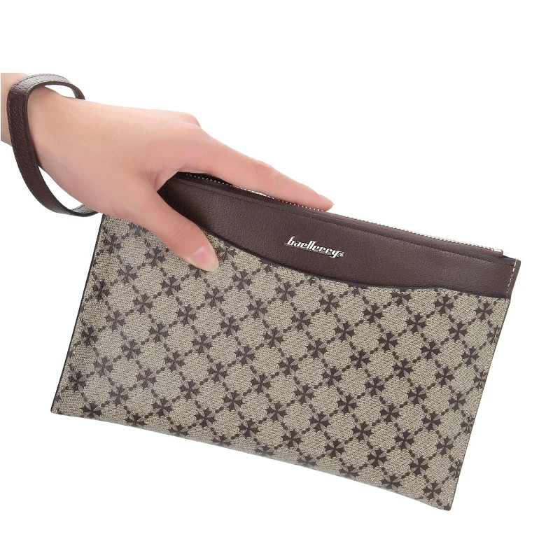 Business Card Holders Wallet Large Capacity Leather Clutch Bags for Men