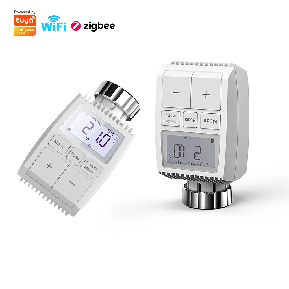 Tuya WiFi/ZigBee/BLE Smart Thermostatic Radiator Valves Wireless TRV  Battery Operated Underfloor Heating Thermostat