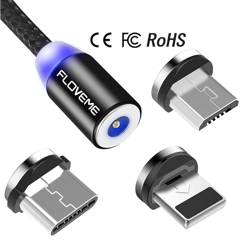 Бесплатная доставка 1 образец ок CE FCC RoHS FLOVEME м Магнитный USB-кабель для мобильного телефона зарядный на