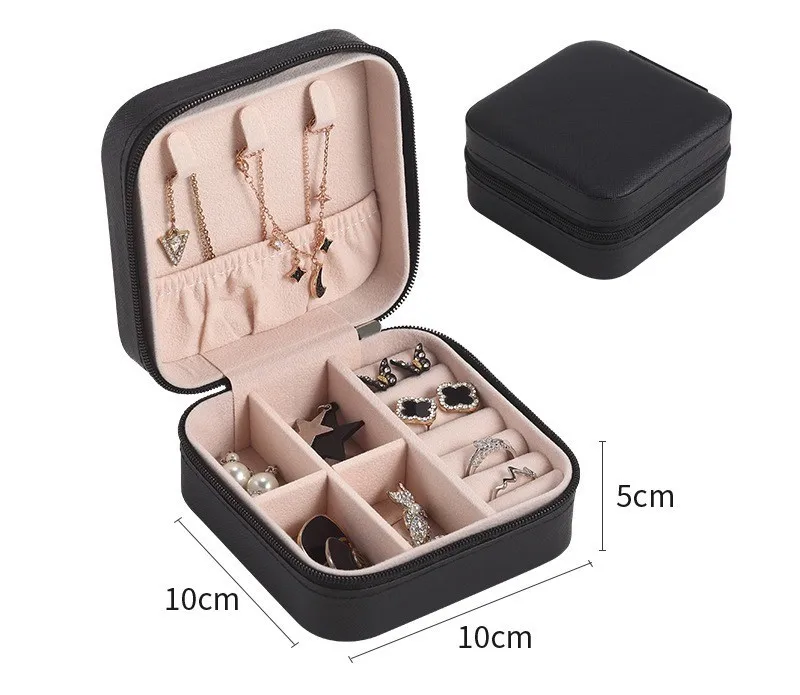 Mini Jewelry Box small pu Necklace Earrings Stud Ring Jewelry box Portable jewelry box factory