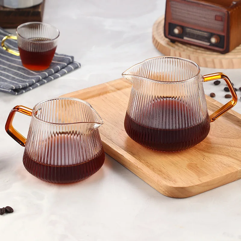 400ml 600ml Glass Coffee Server Wholesale Glass Coffee Carafe Glass Coffee Sharing Pot