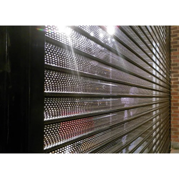 Factory Price Motorized Security Rolling Shutters Perforated Galvanized Steel Punched Roller Door