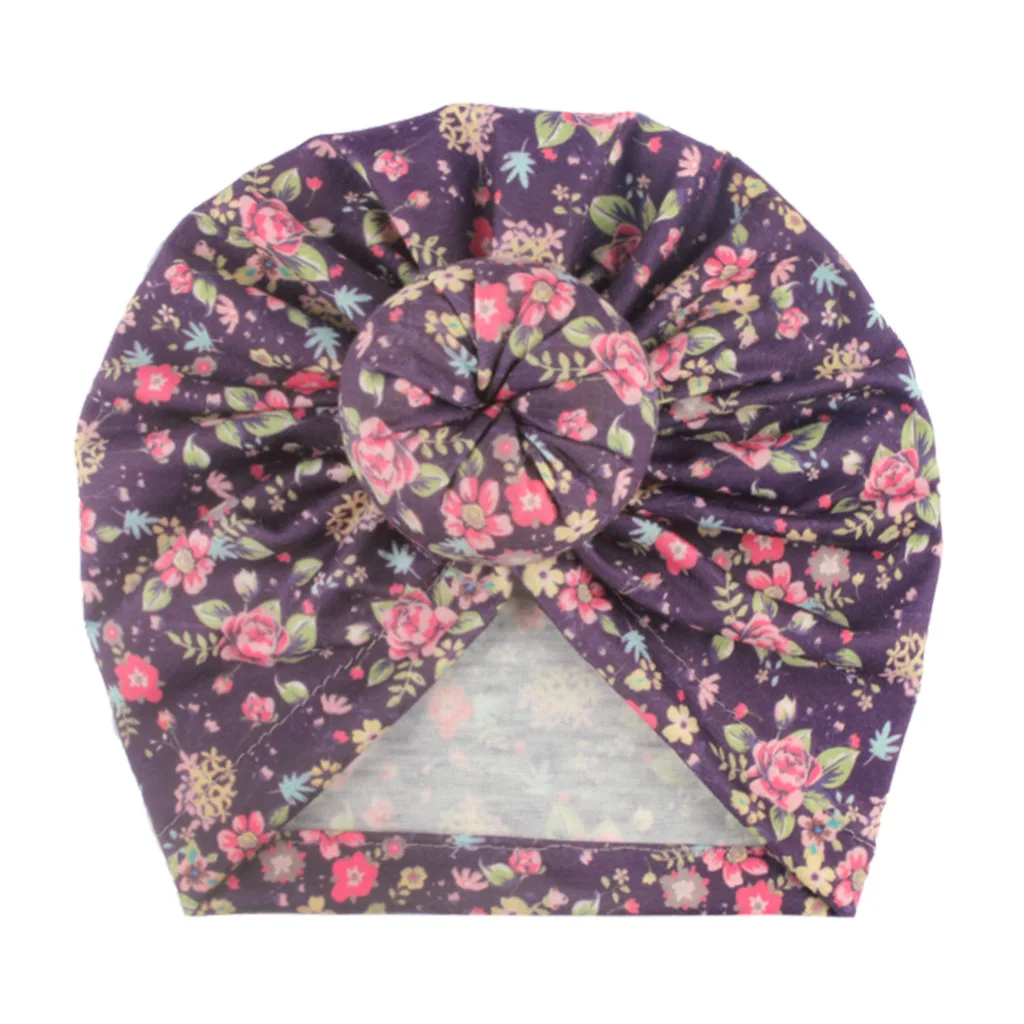 Новая однотонная детская шапочка с бантом милая для новорожденных хлопковая шапка крестиком индийская тюрбан детский пуловер