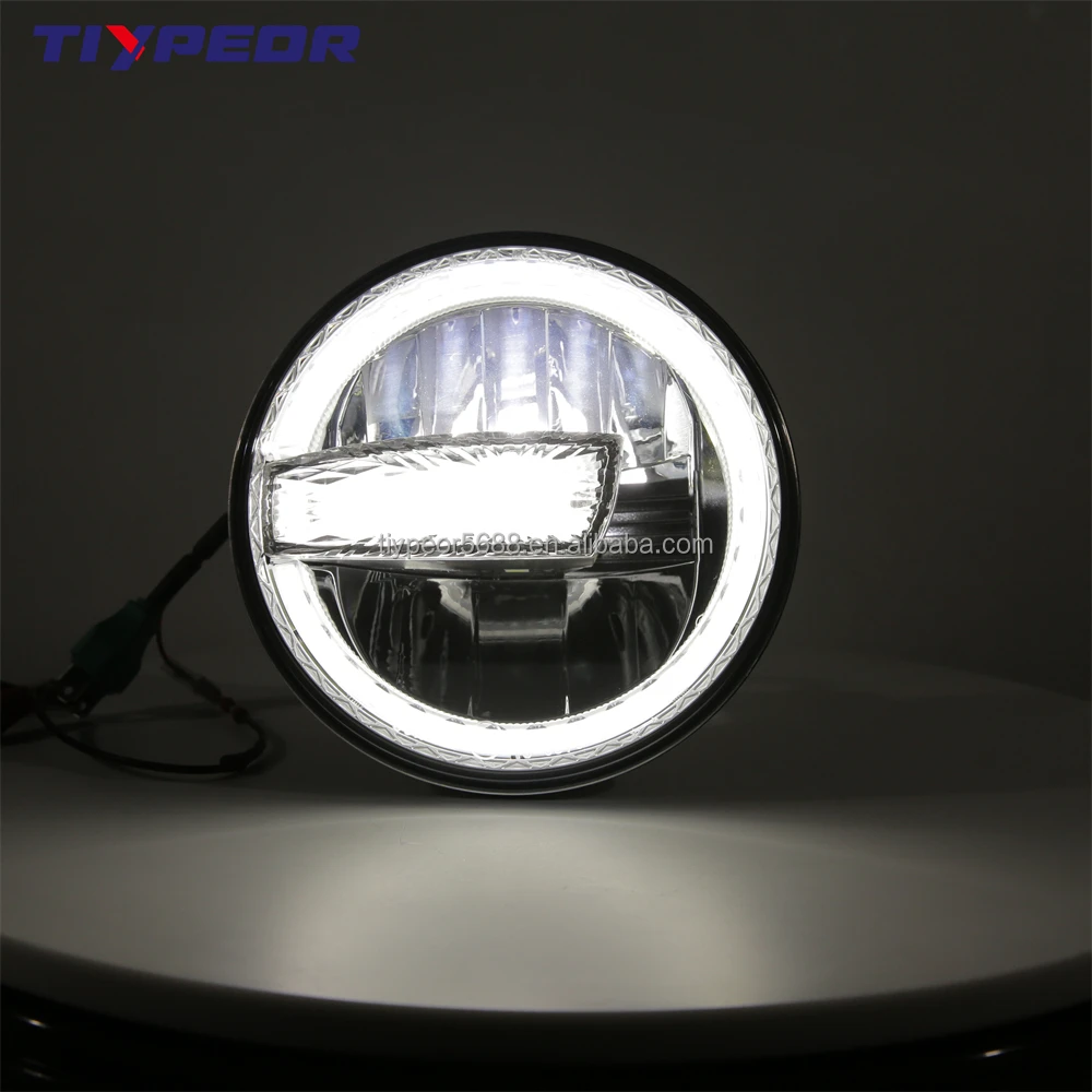 product tiypeor e mark dot headlight for motorcycle jeep wrangler jk 7 inch with white drl conversion for jeep jku led headlight-3