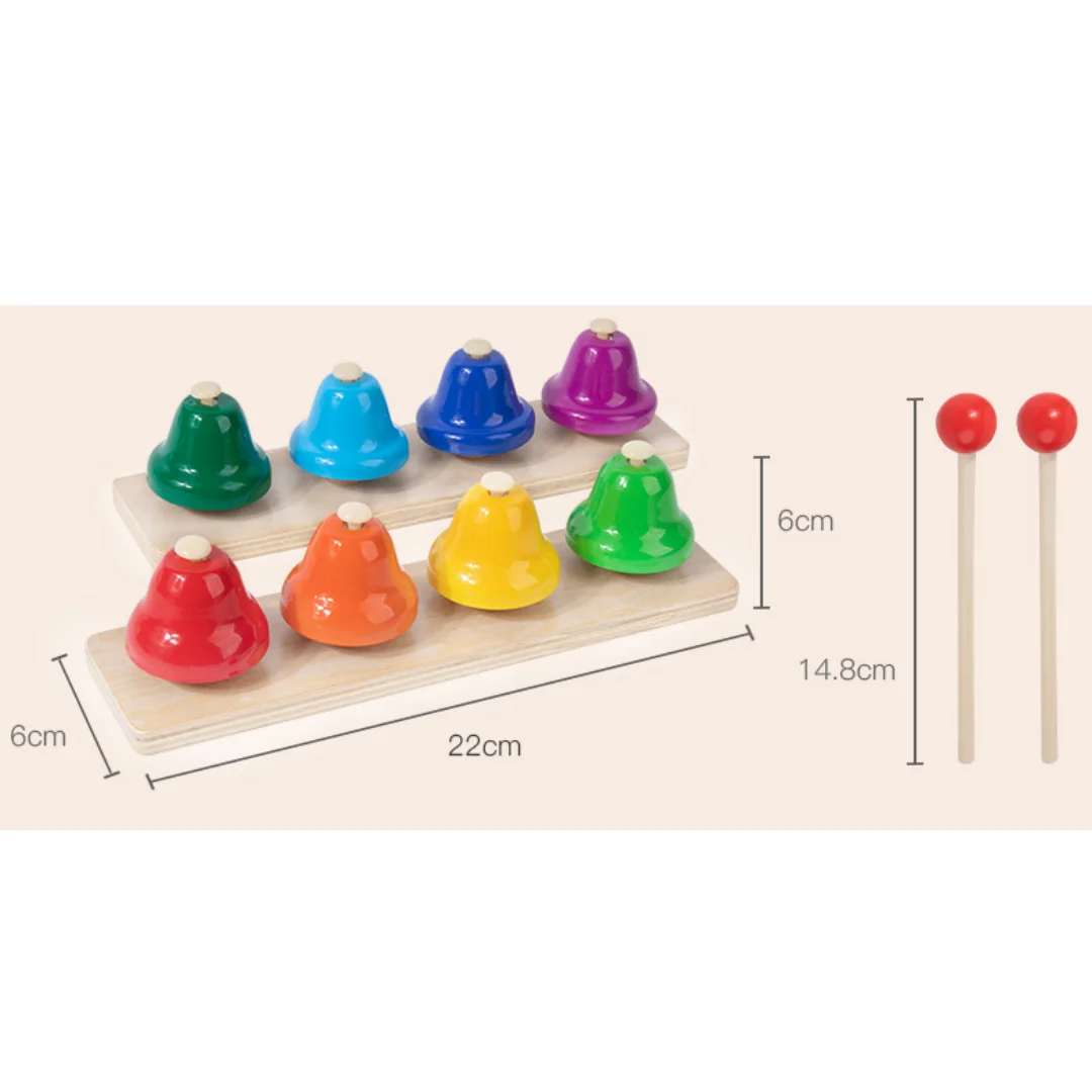Ролевые Ранние развивающие Красочные Музыкальные инструменты игрушки 8 нот музыкальные колокольчики перкуссионный инструмент