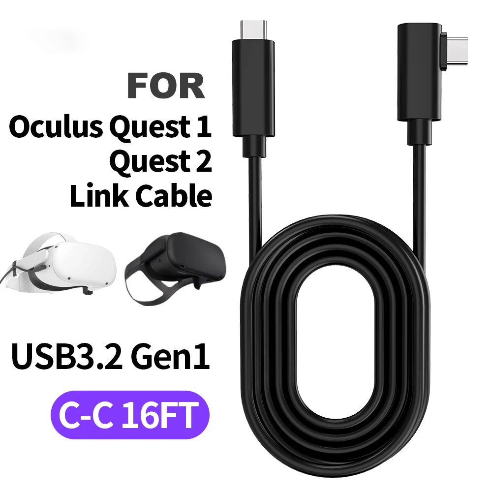 product laudtec vr gaming data cable for oculus quest 1 2 usb c connector usb32 type c 3m4m5m speed connecting line fast charging yxj31-2