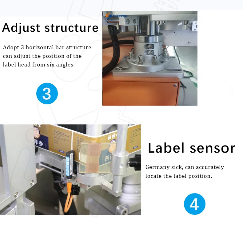 FK605 Desktop Small Automatic Vertical Wet Glue Honey Labelling Machine Bottle Labeler Machine Orientation Posisioning