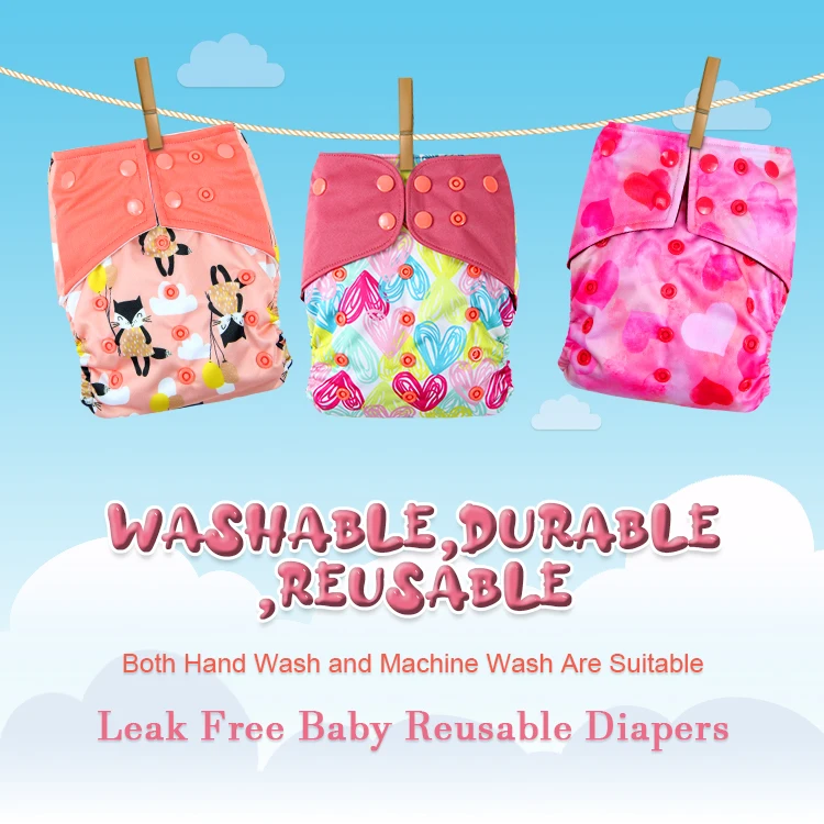 Nappy Pants Reusable Diapers Cloth Diaper 2024 New at Night Waterproof Adjustable Newborn for Baby Multi