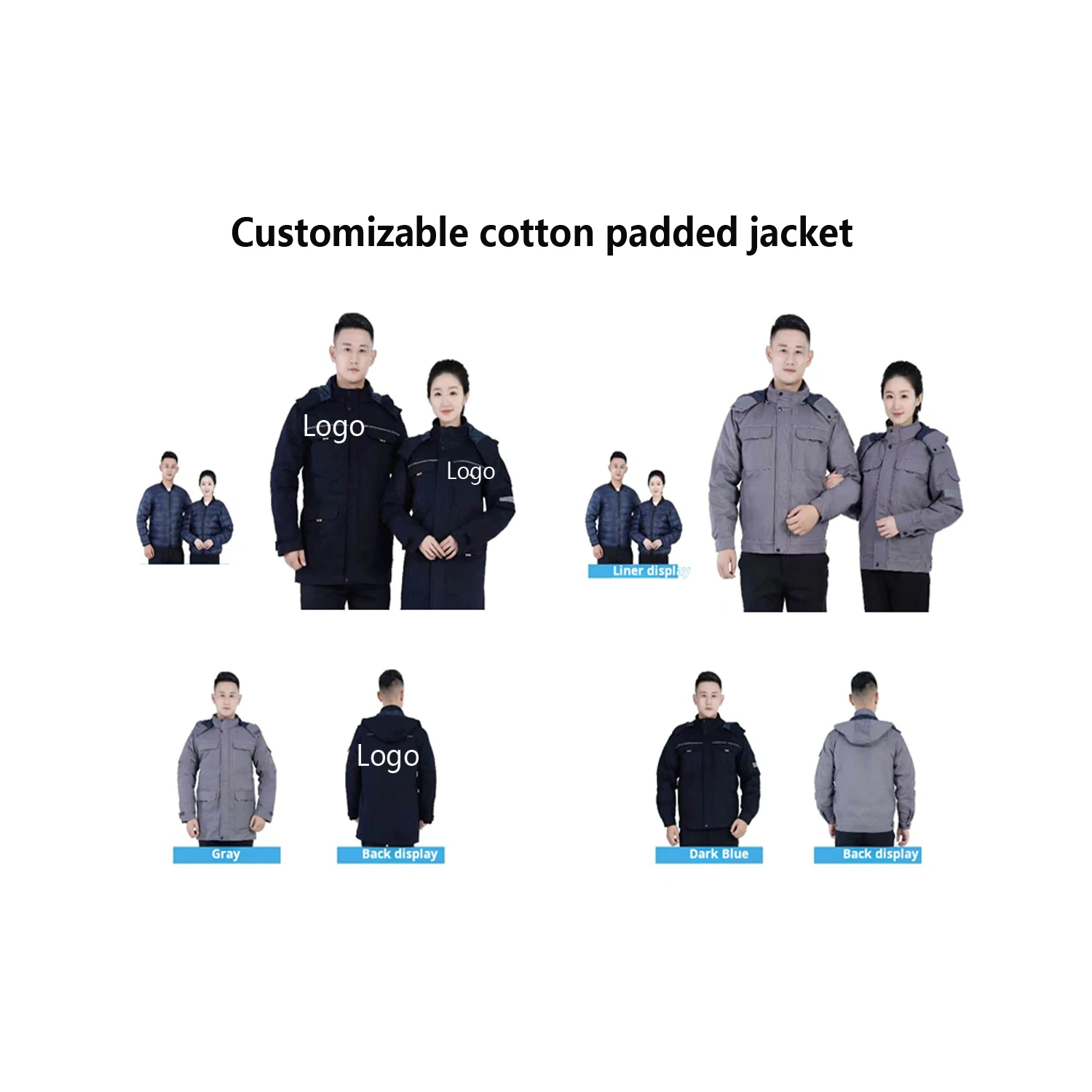 Custom Safety Anti-Static Winter Work Jackets Working Top Coat Clothes Overalls Medium Winter Outdoo