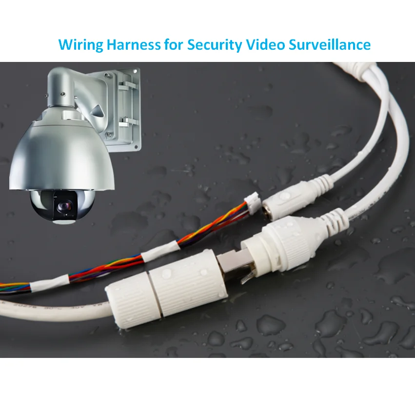 10 Cores IP67 Waterproof 350mm Aluminum Jacket RJ45 DCJ Connector PVC ...