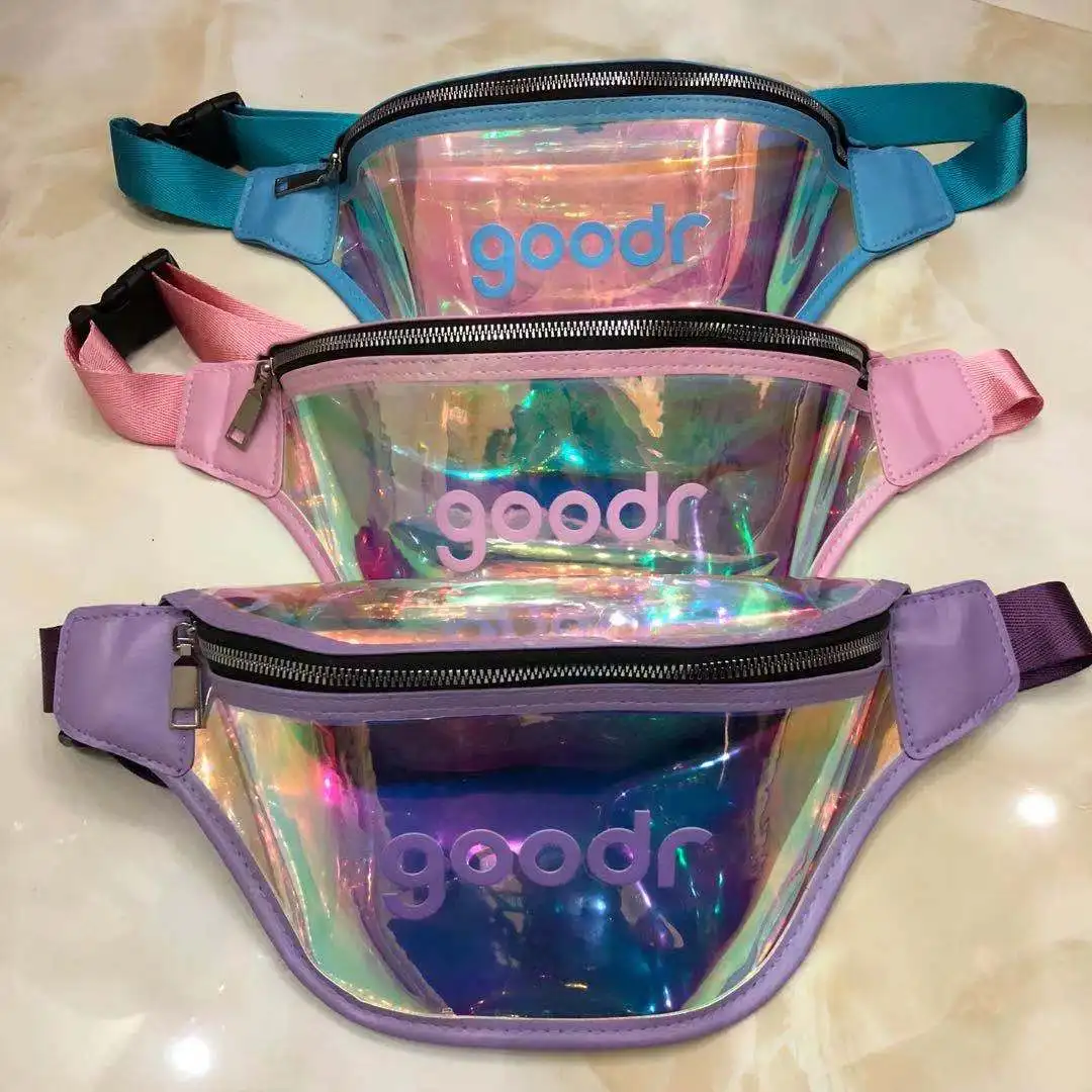 Clear Pvc Holographic Fanny Pack Waist Bag Reflective Transparent Laser ...