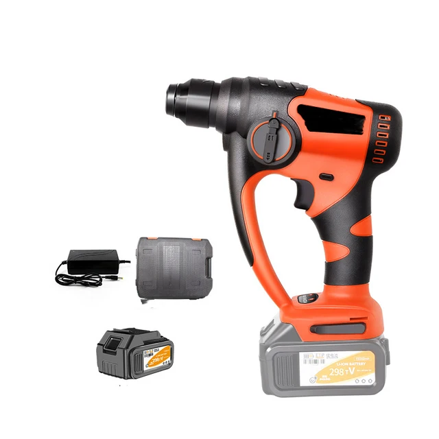 NEOBRISKEN Lightweight Orange Impact Electric Hammer DIY Grade Brushless Lithium Rechargeable Electric Drill