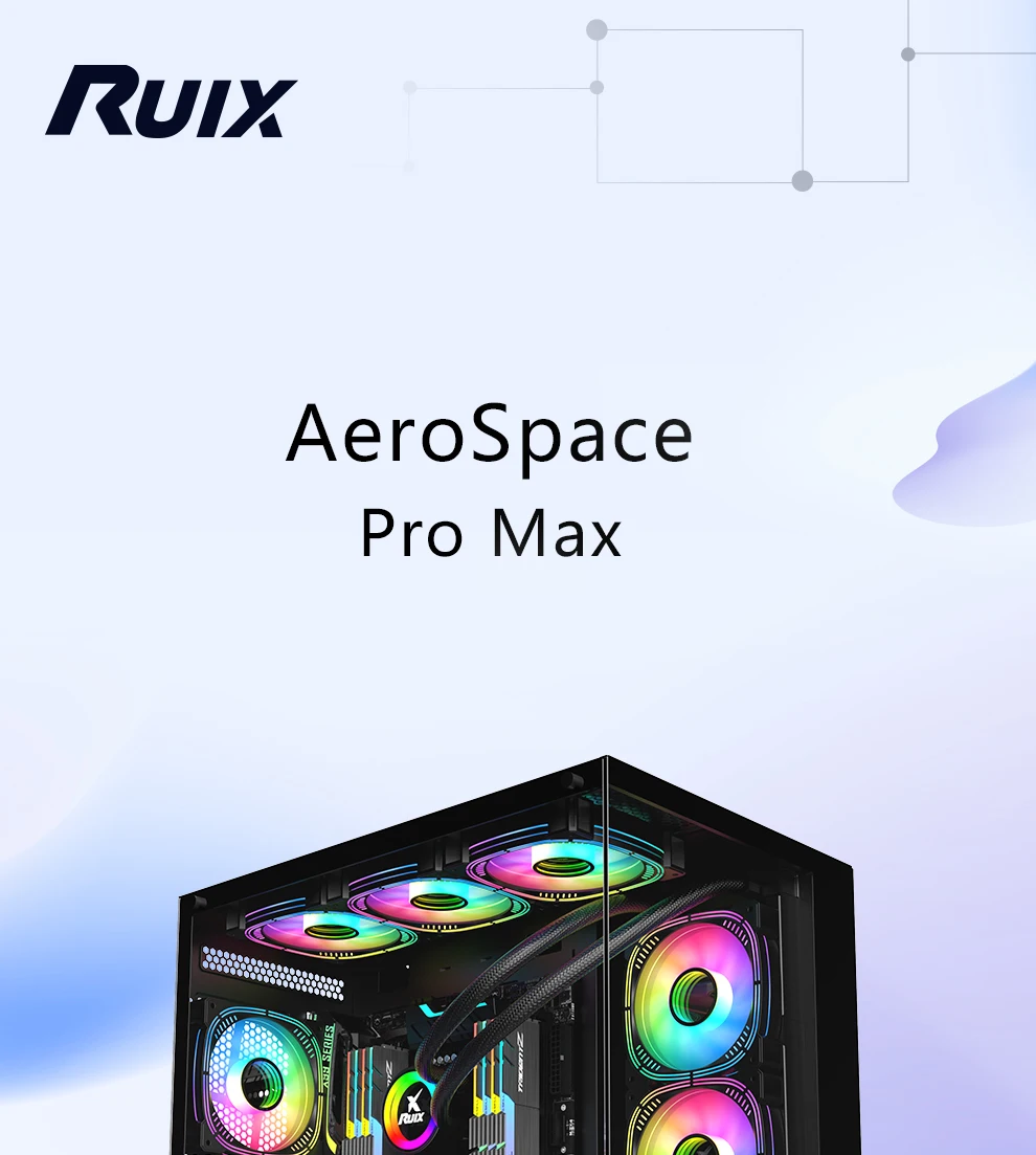 Ruix Two Panel Transparent Tempered Glass 0.7mm SPCC Cool OEM Design Computer Accessories USB3.0 ATX Mid Tower PC Case