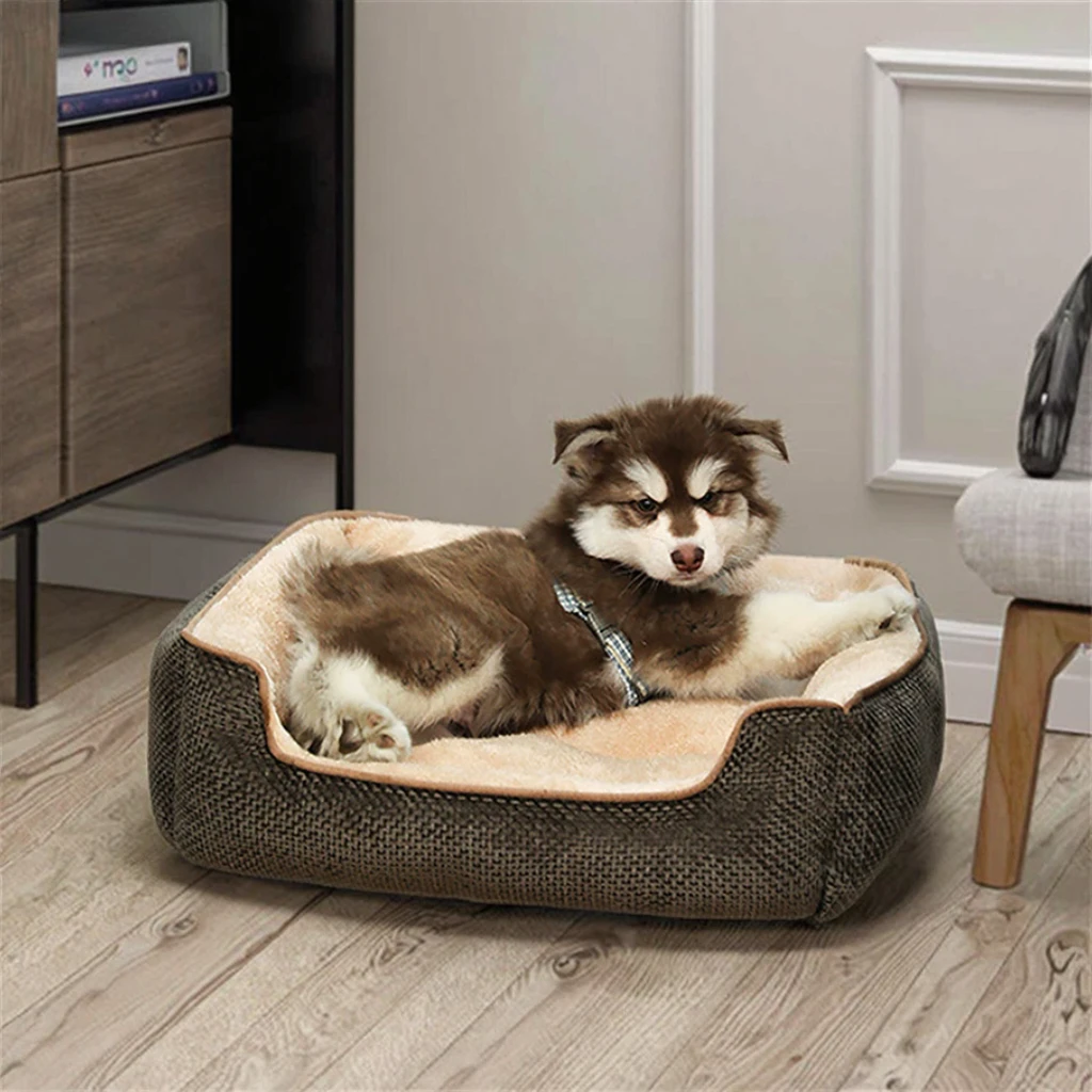 product rectangular pet bed fleece kennel four seasons universal dog pad moisture resistant stain resistant cat nest-55