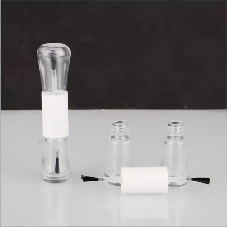 High Quality Transparent Empty Double Ended Glass Bottle Nail Polish with Brush Cosmetics Dispenser Bottle