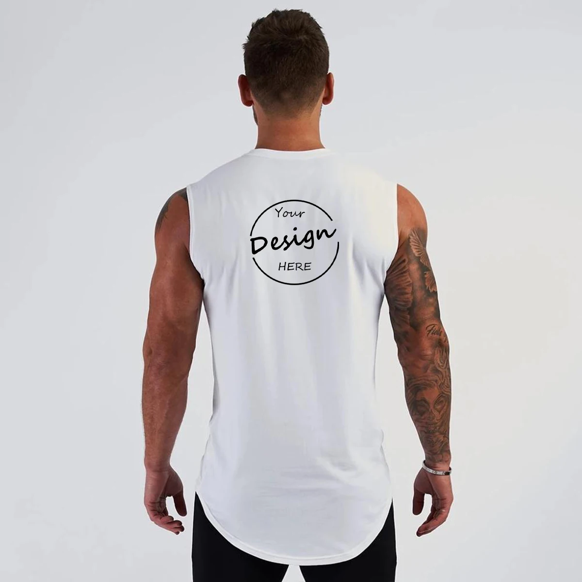 JL0520C OEM Fitness Mens Gym Tank Top Workout Training Sleeveless Men’s T Shirts Plain Print Stringer Tank Top Bodybuilding