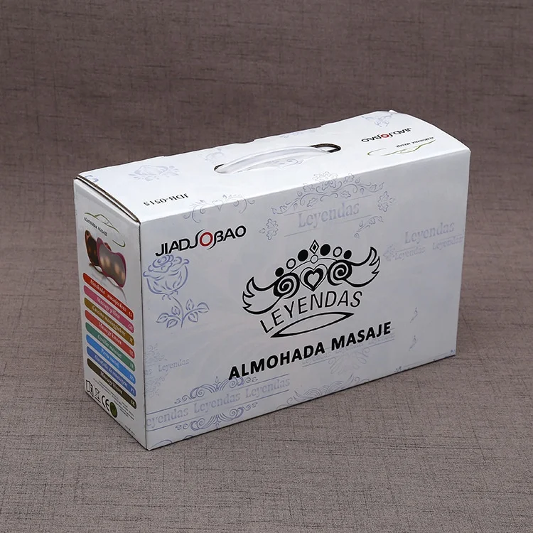 Customized Folding Electrical Milk Packaging White Corrugated Box With Plastic Handle