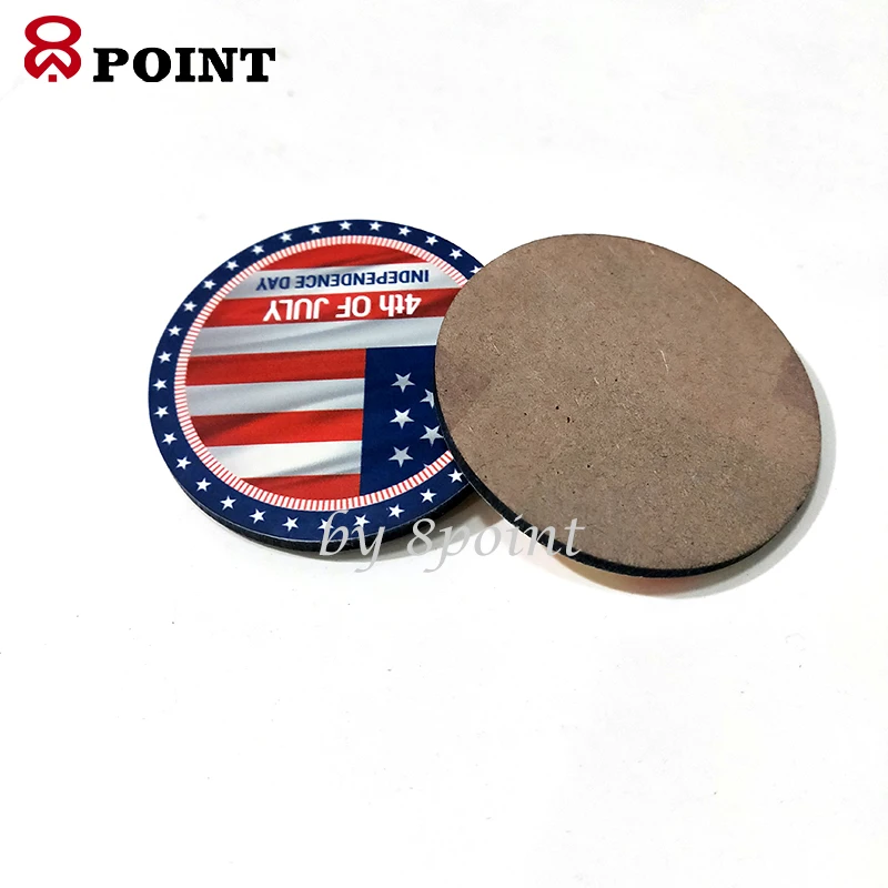 Circle Sublimation Wooden Name Badge Magnetic Blank Name Tag Custom Name Card