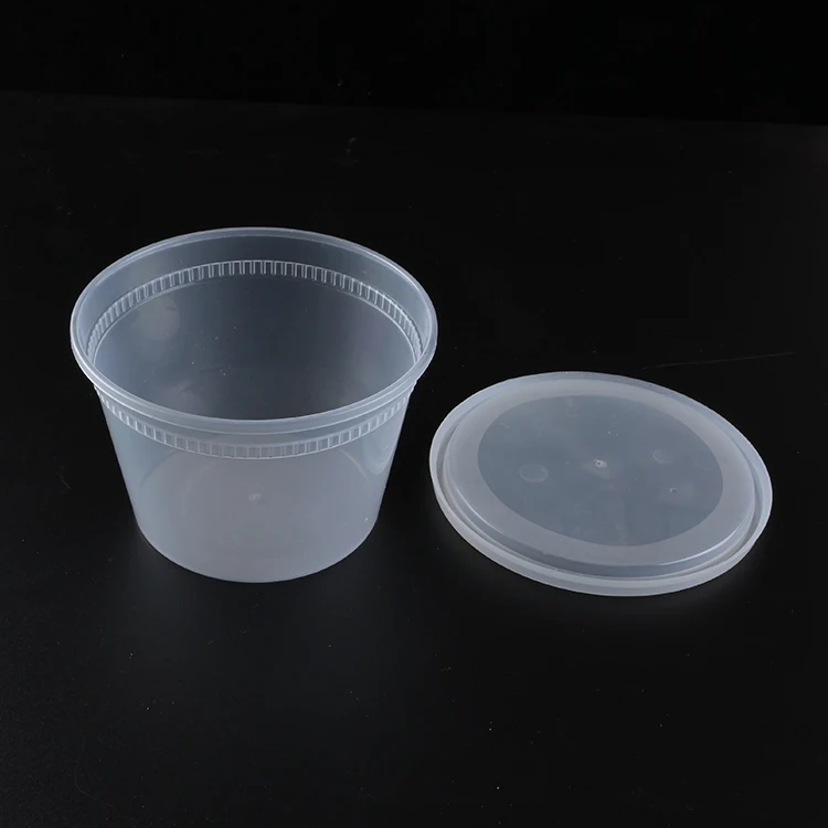 8 12 16 24 32 Oz Translucent Food Grade Leak Resistant Lids Round Pp