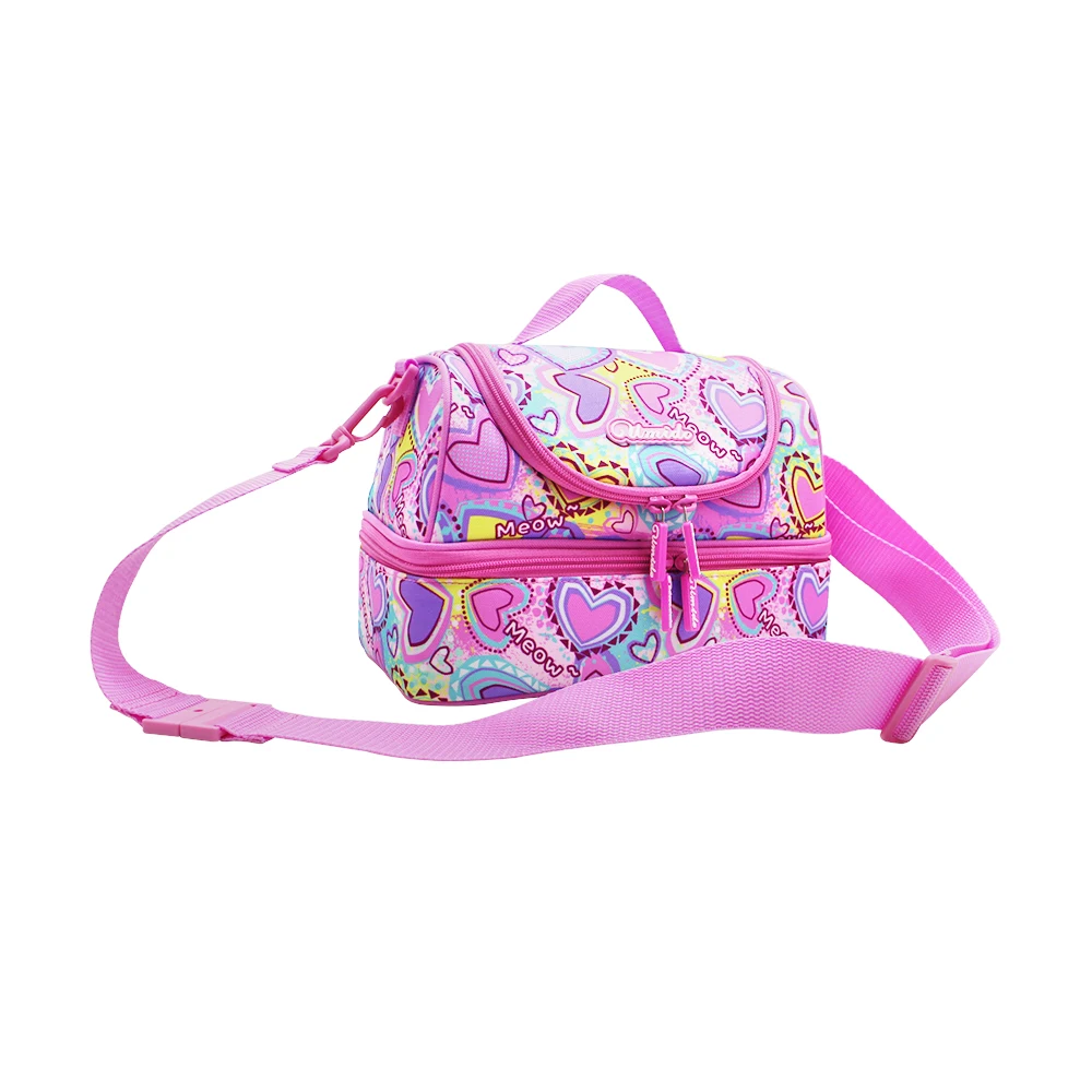 Индивидуальная Высококачественная Изолированная маленькая розовая сумка для обеда для школьников