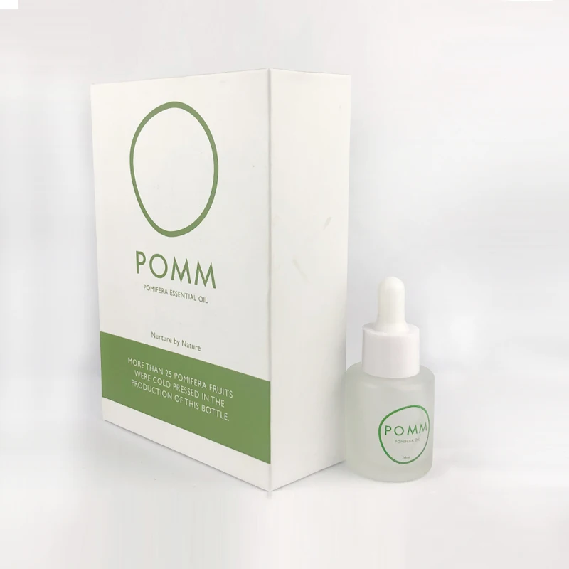 Custom design round dropper glass bottle with gift box packing glass bottle with dropper