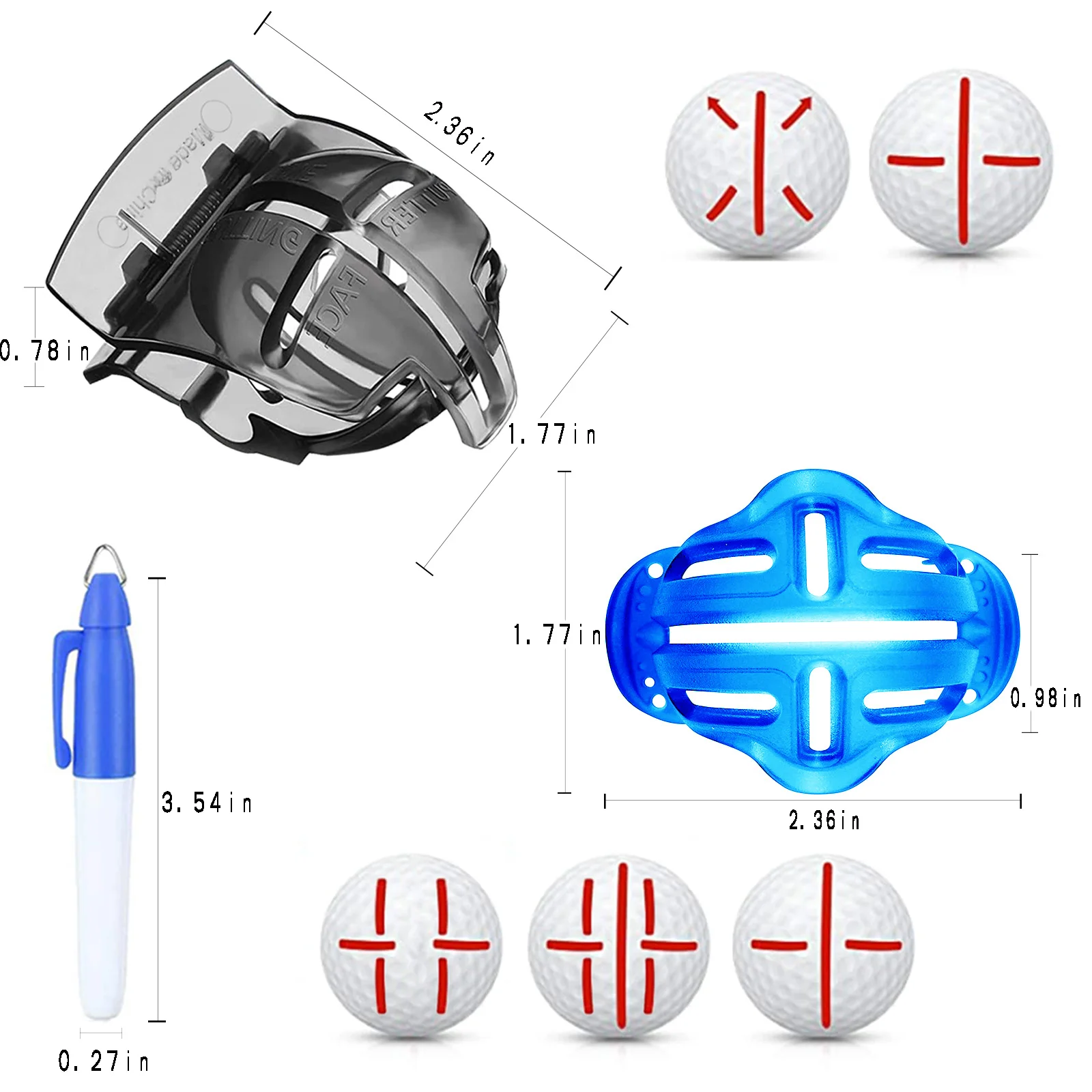 Golf Ball Liner Marker Golf Ball Marker Pen Drawing Alignment Marks