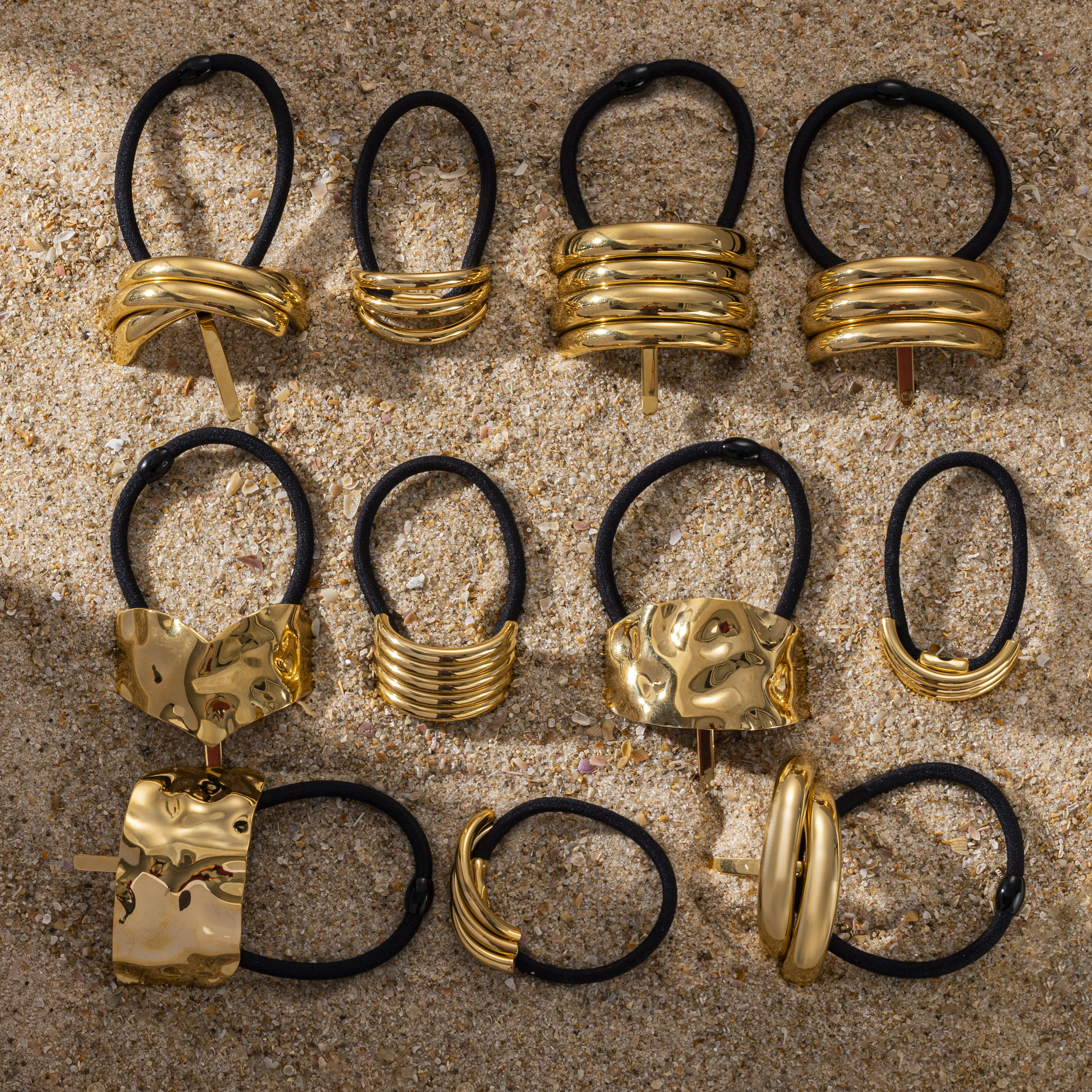 QT Hair Ties - Elegant, Waterproof 18K Gold Plated Accessories